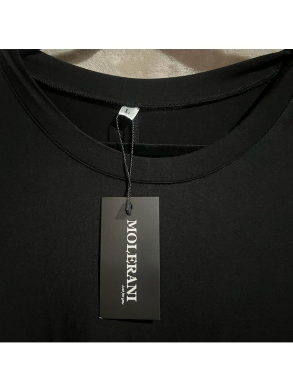 Molerani Womens Black Short-Sleeve Casual Semi Formal Loose T-Shirt Dress Large - Picture 8 of 11